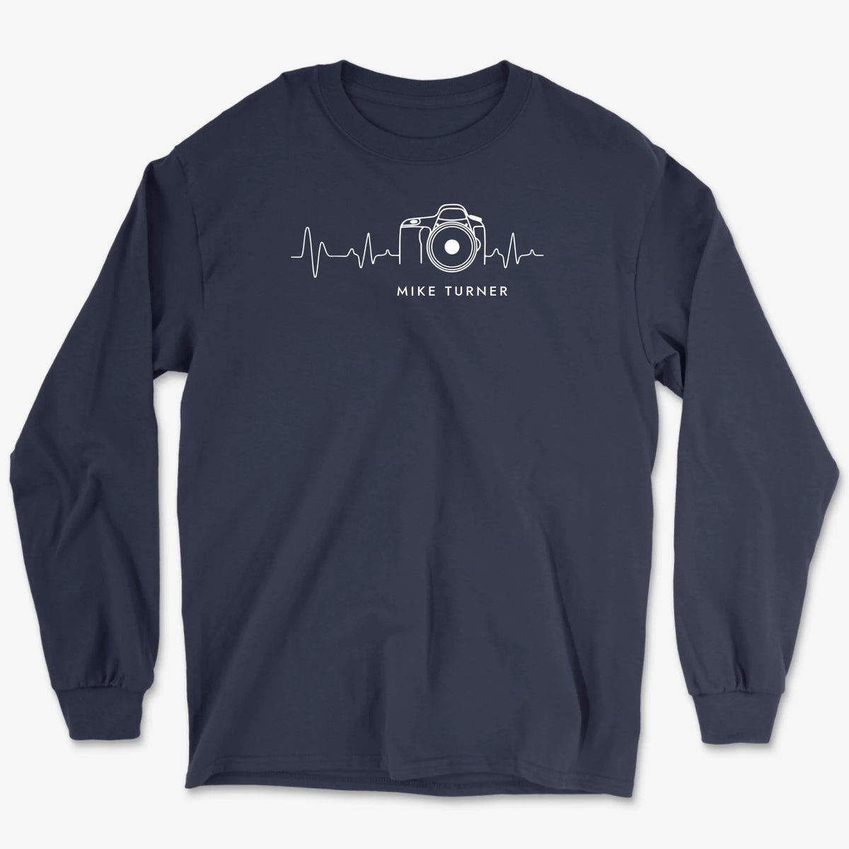 Custom Heartbeat Long Sleeve - Navy