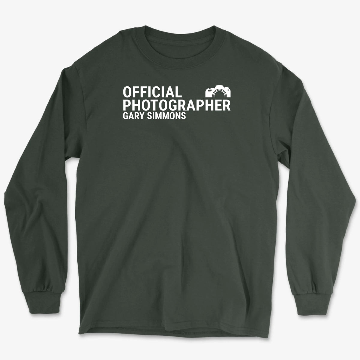 Custom Official Photographer Long Sleeve - Forest Green
