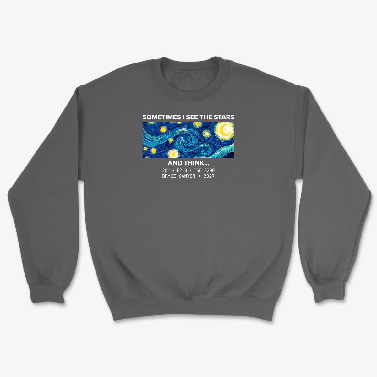Custom See The Stars Sweatshirt - Charcoal