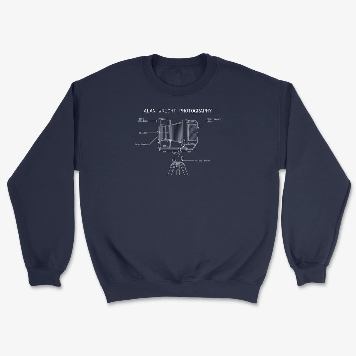 Custom 4x5 Field Camera Sweatshirt - Navy