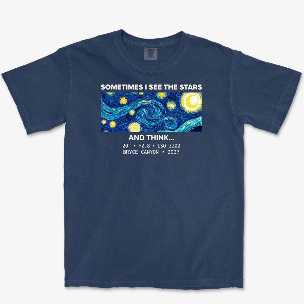Custom See The Stars Heavyweight Tee - True Navy