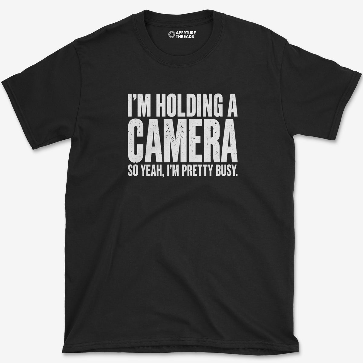 Holding A Camera T-Shirt — black