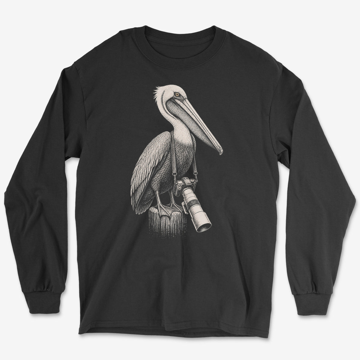 Long Lens Brown Pelican Long Sleeve Tee