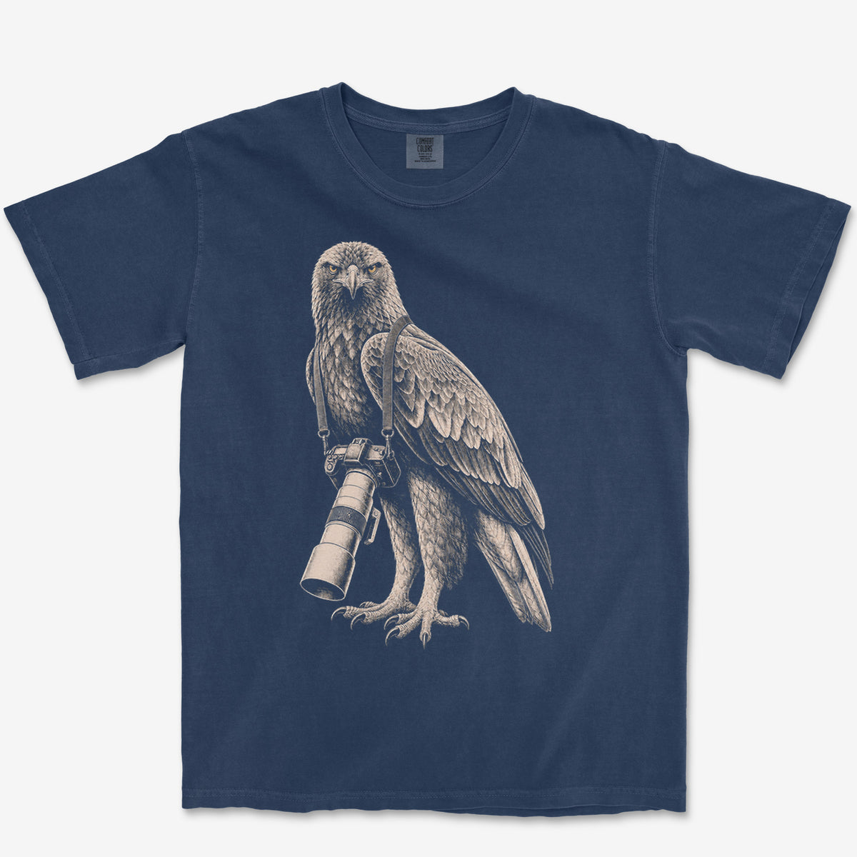 Long Lens Golden Eagle Tee — true navy