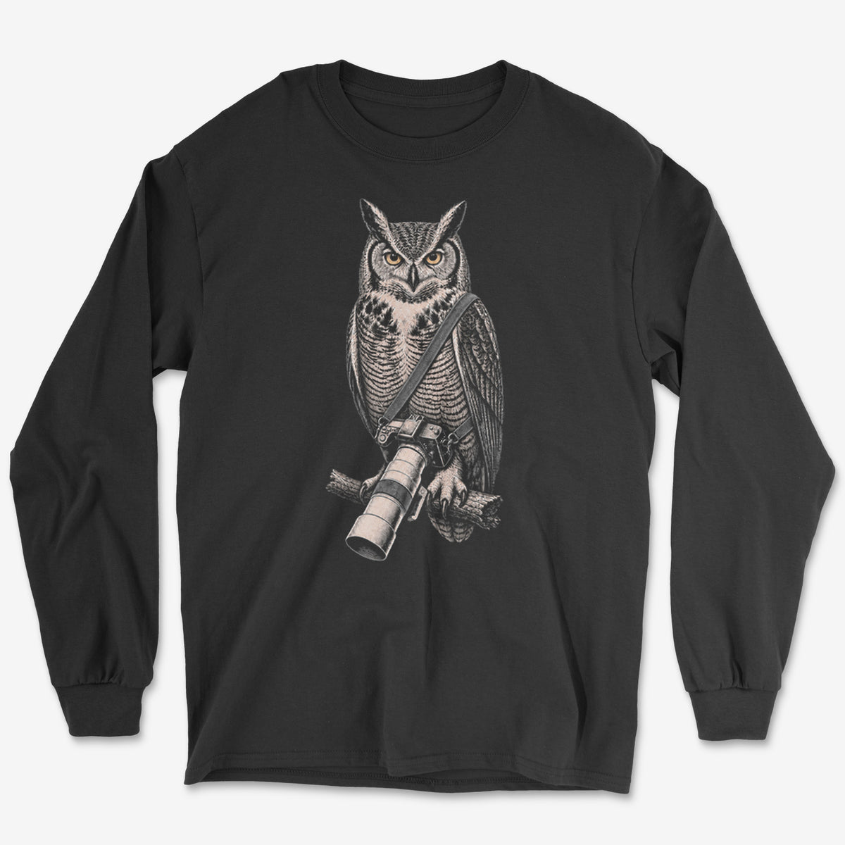 Long Lens Great Horned Owl Long Sleeve Tee