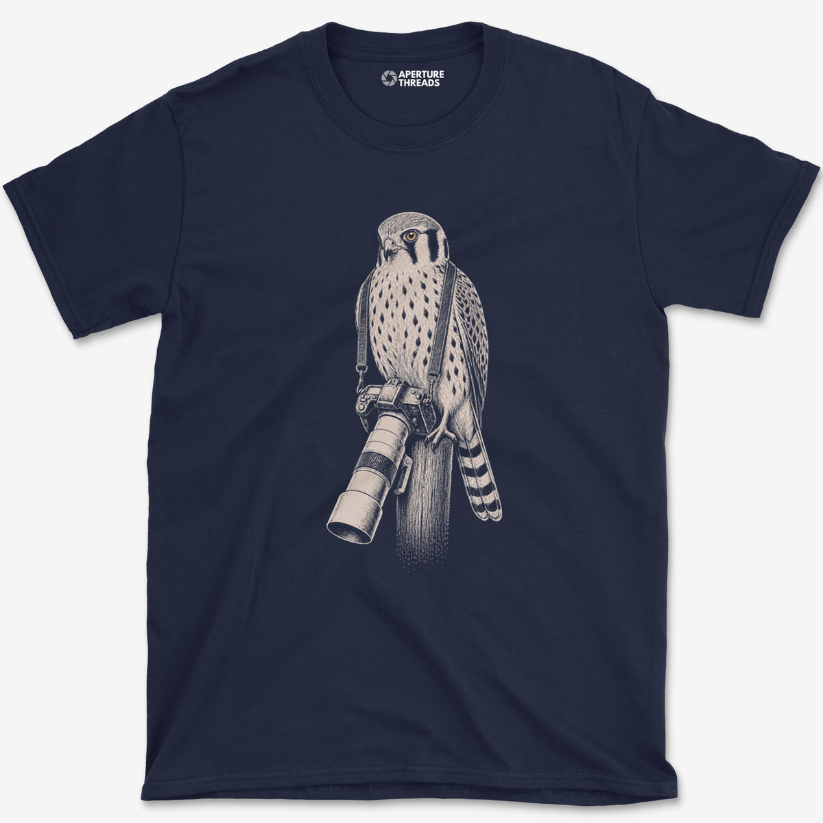 Long Lens Kestrel T-Shirt — navy