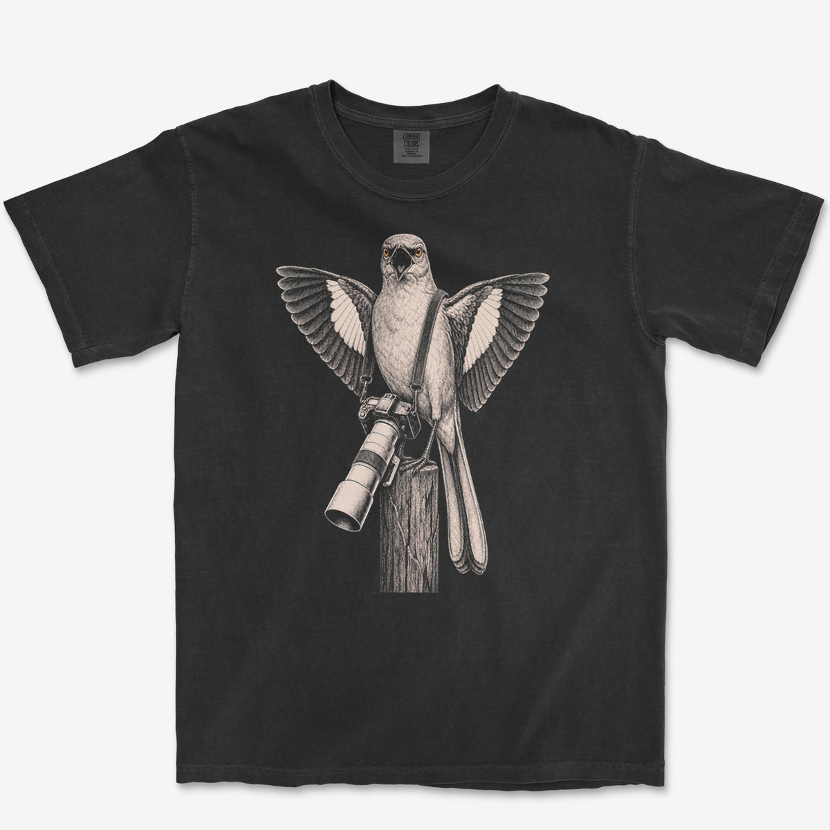 Long Lens Mockingbird Tee — black