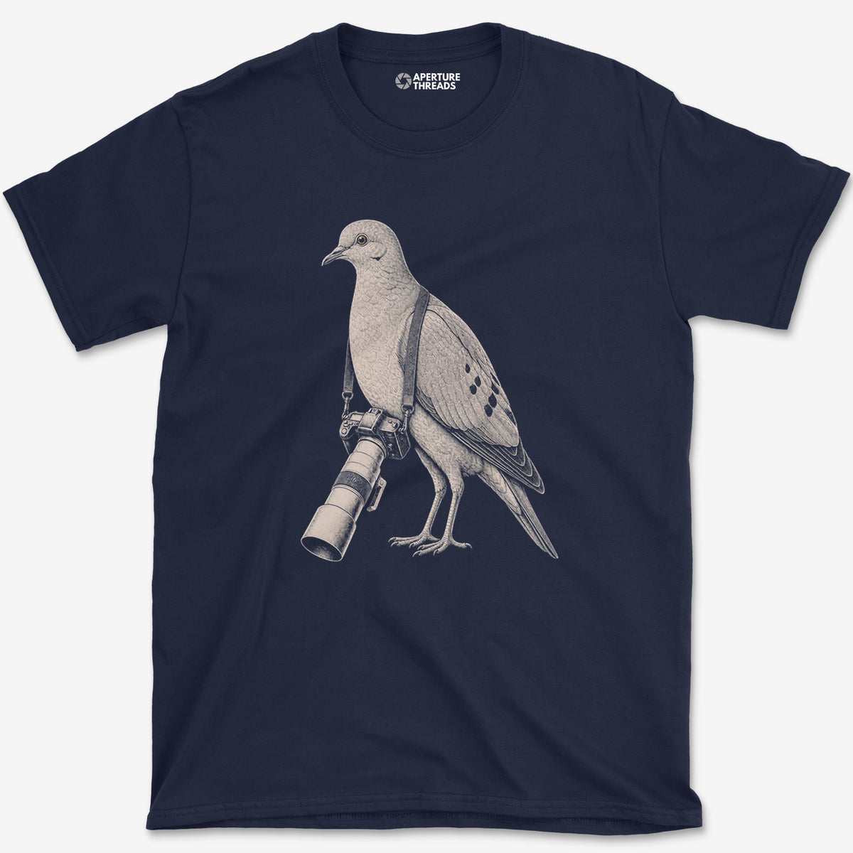 Long Lens Mourning Dove T-Shirt — navy
