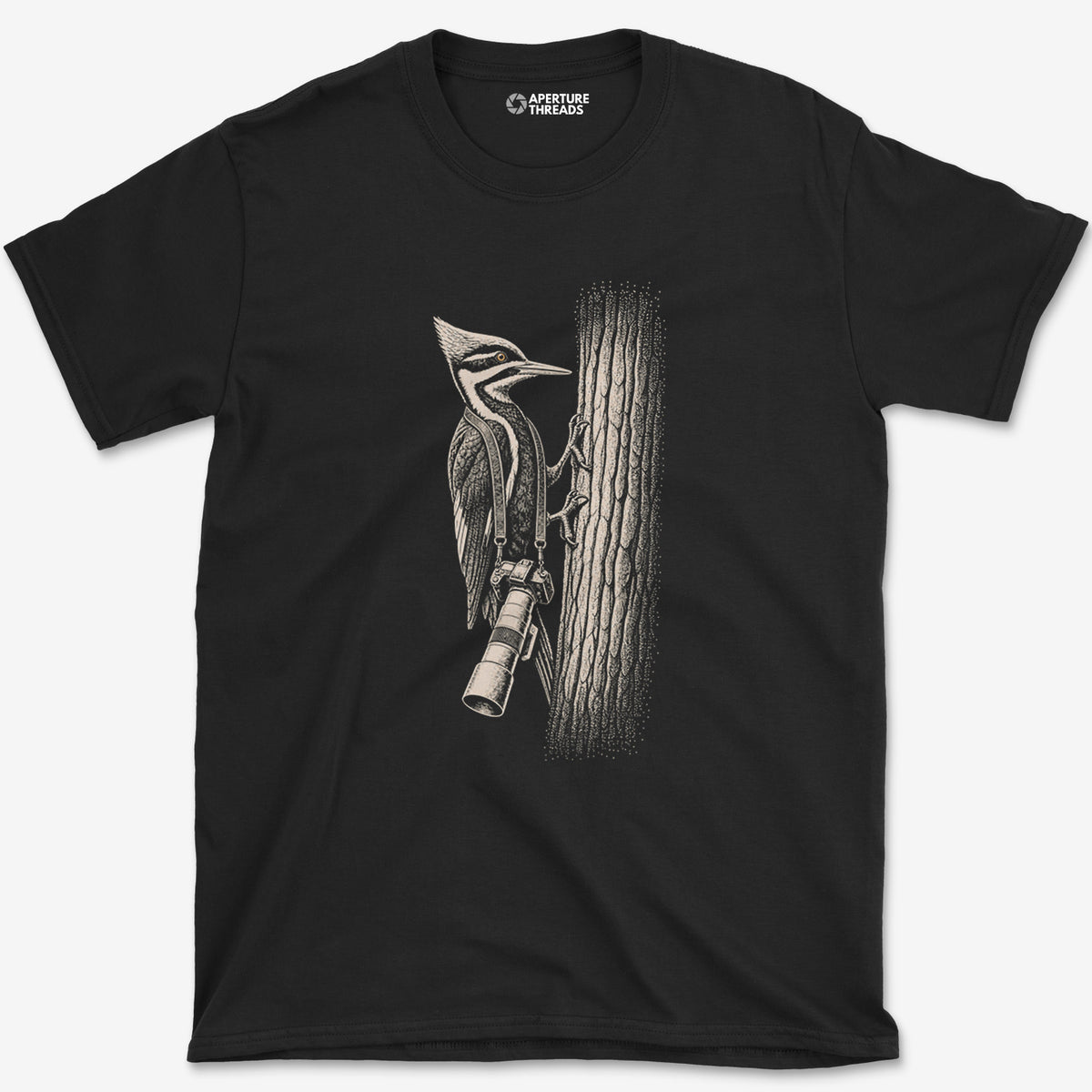 Long Lens Pileated T-Shirt — black