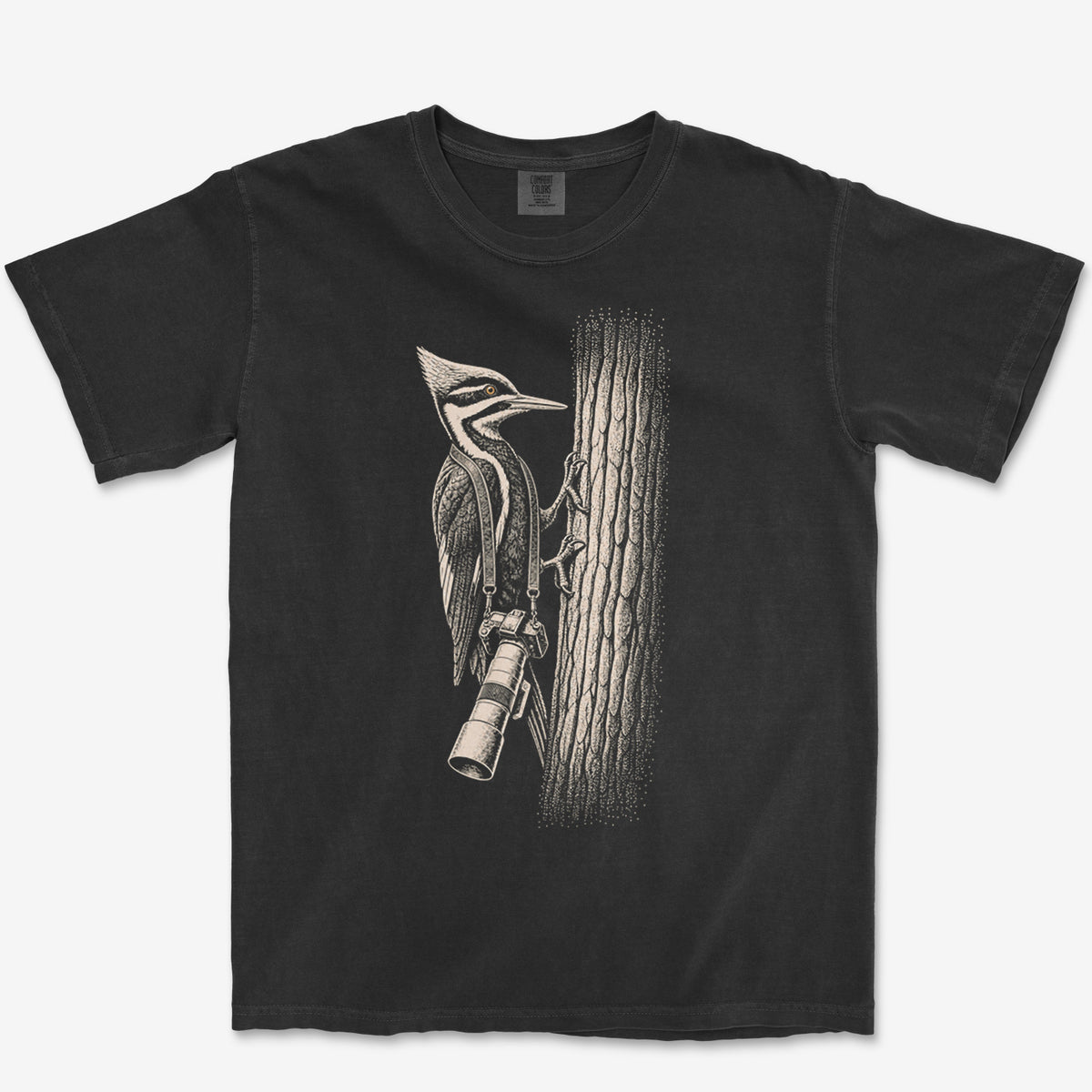 Long Lens Pileated Tee — black