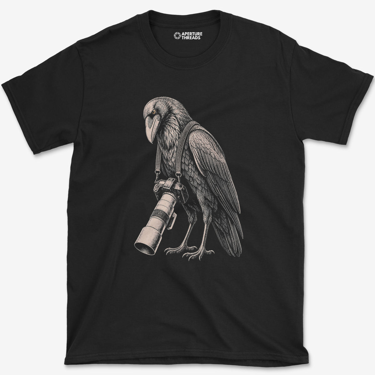 Long Lens Raven T-Shirt — black