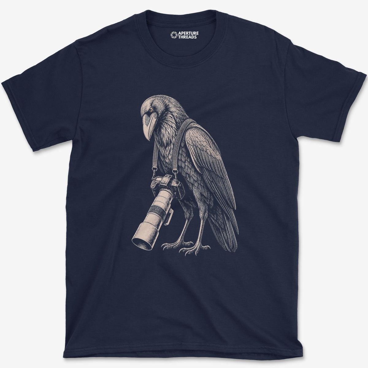 Long Lens Raven T-Shirt — navy