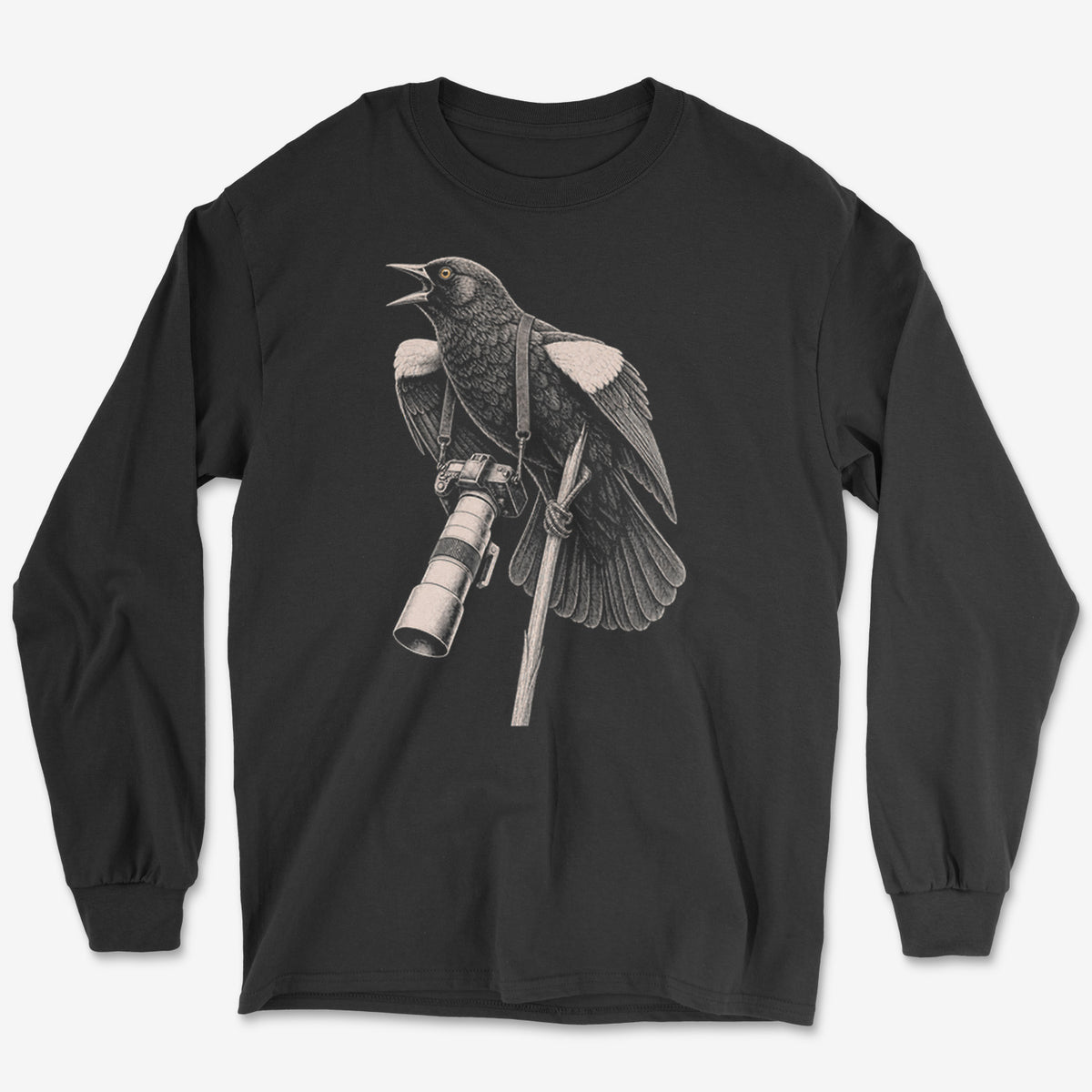 Long Lens Red-winged Blackbird Long Sleeve Tee