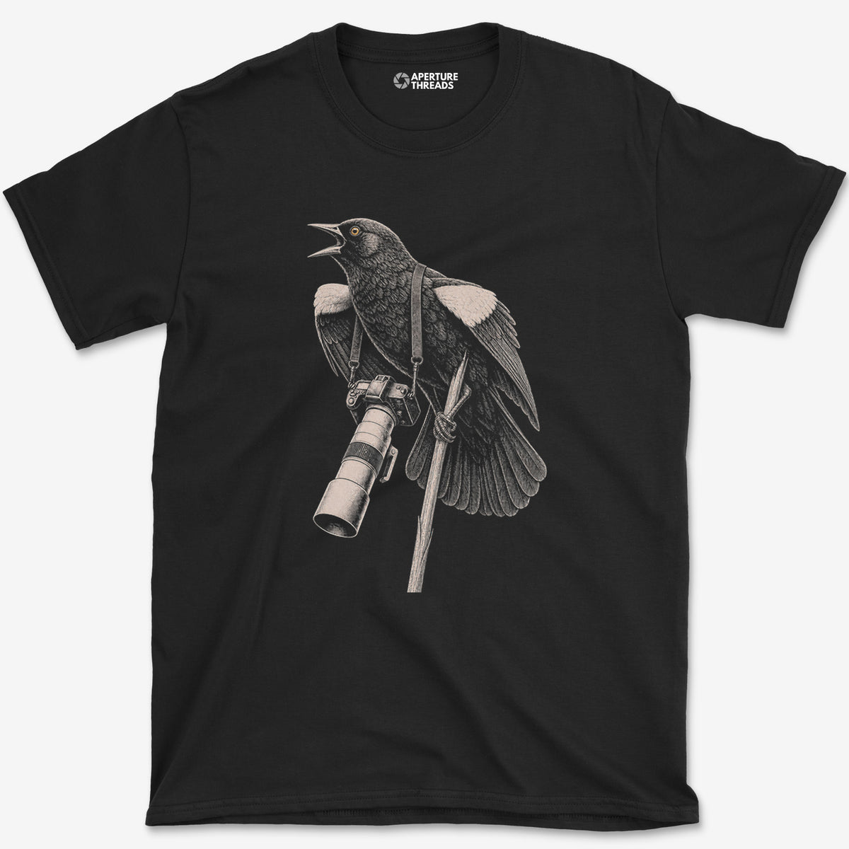 Long Lens Red-winged Blackbird T-Shirt — black