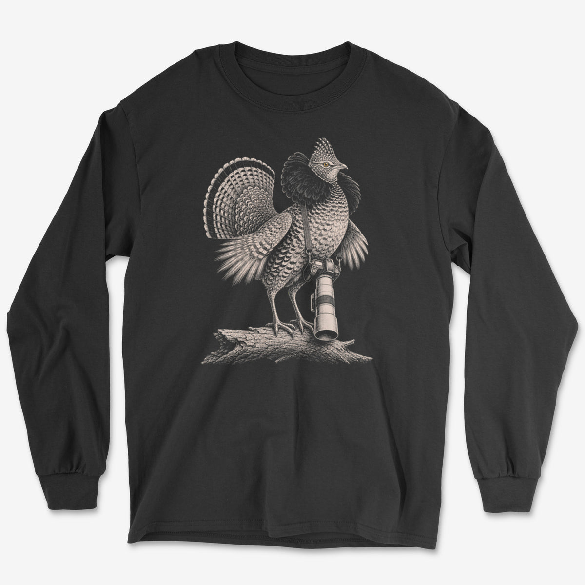 Long Lens Ruffed Grouse Long Sleeve Tee
