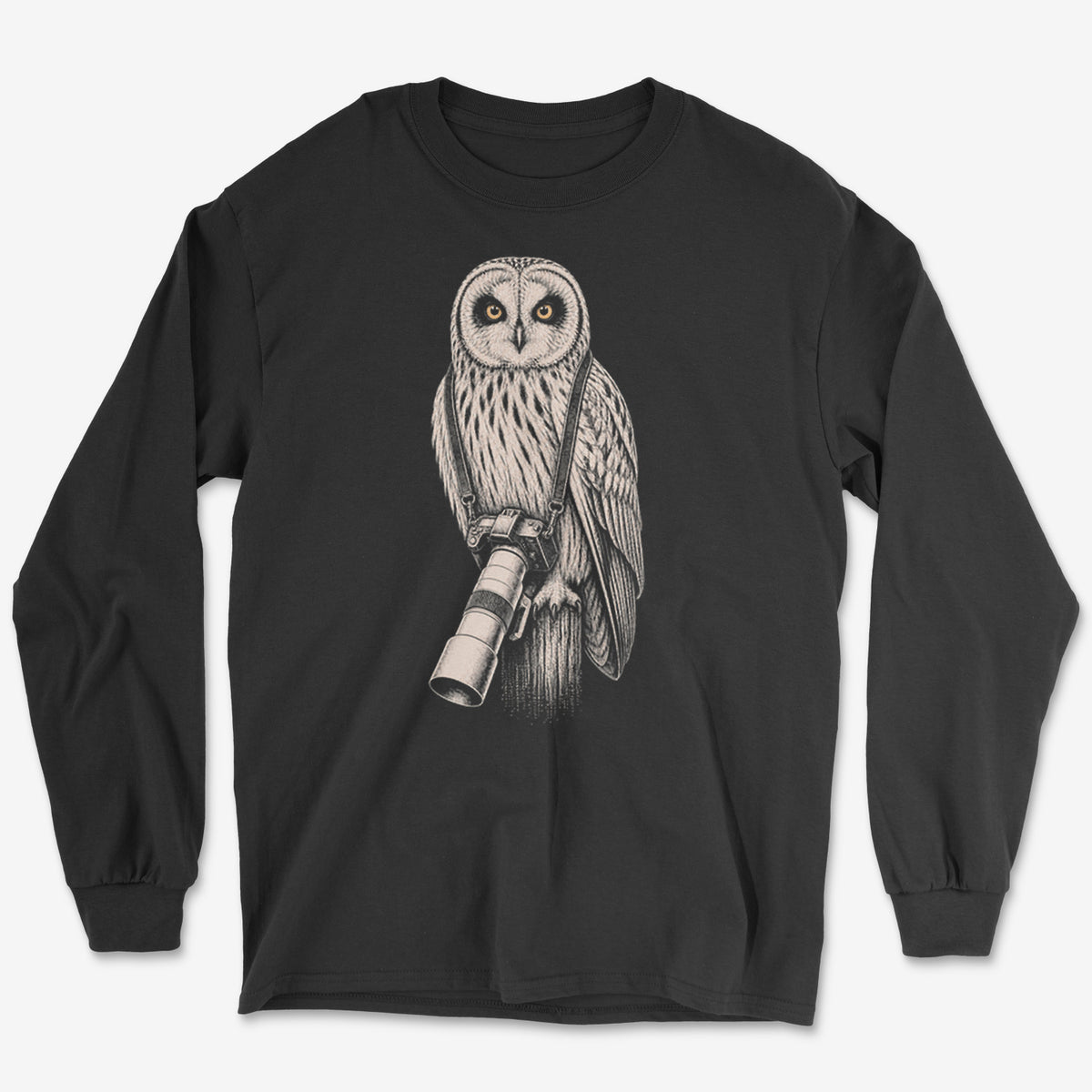 Long Lens Short-eared Owl Long Sleeve Tee