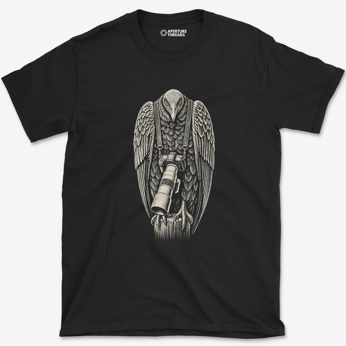 Long Lens Vulture T-Shirt — black