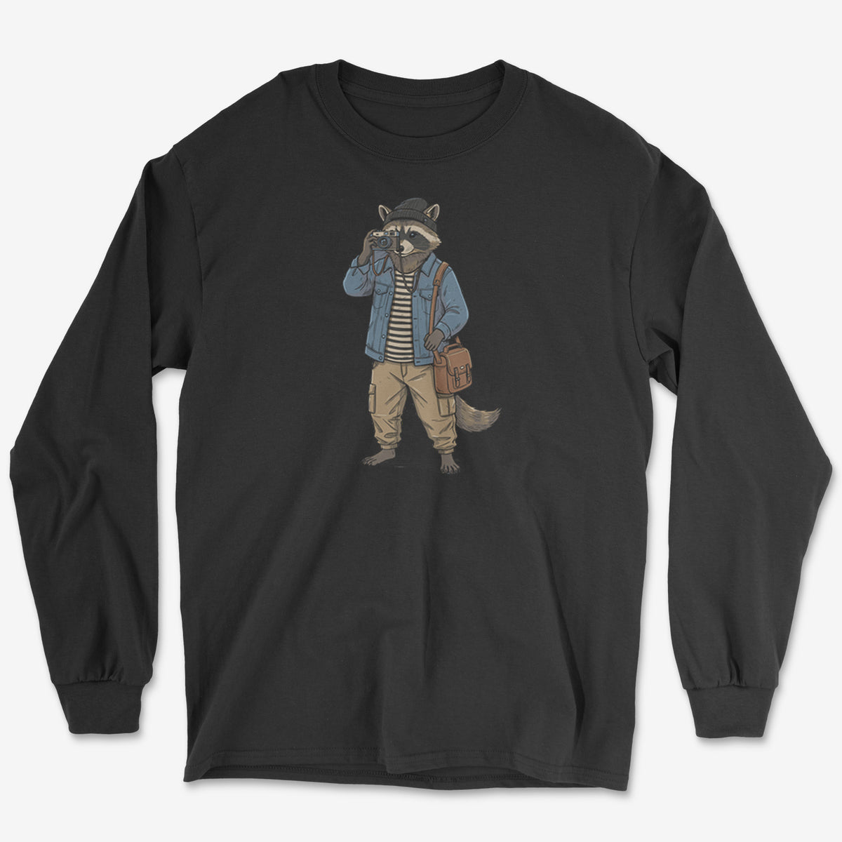 Raccoon Photographer Long Sleeve Tee