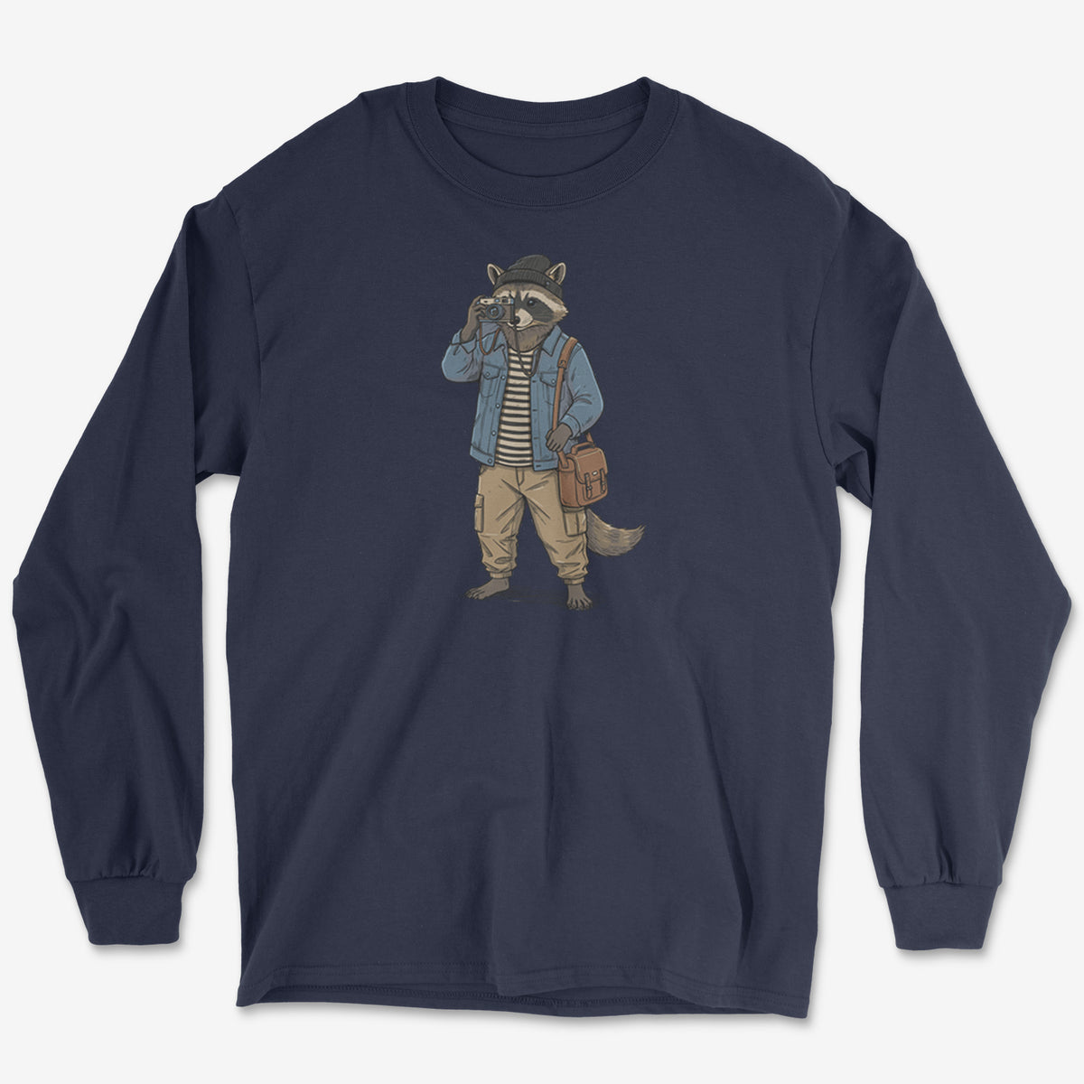 Raccoon Photographer Long Sleeve Tee