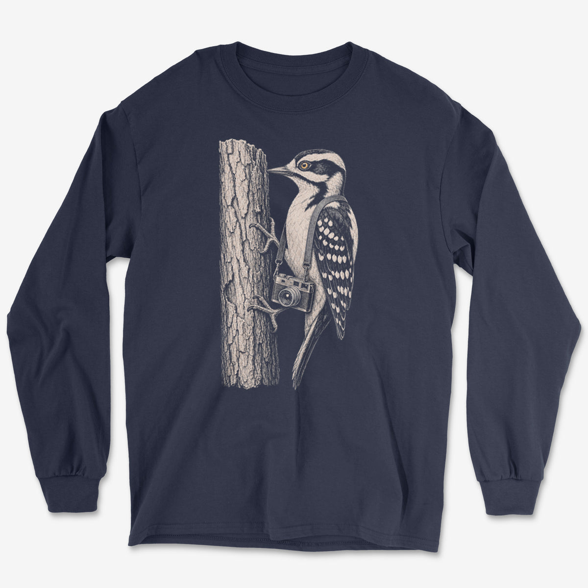 Rangefinder Downy Woodpecker Long Sleeve Tee