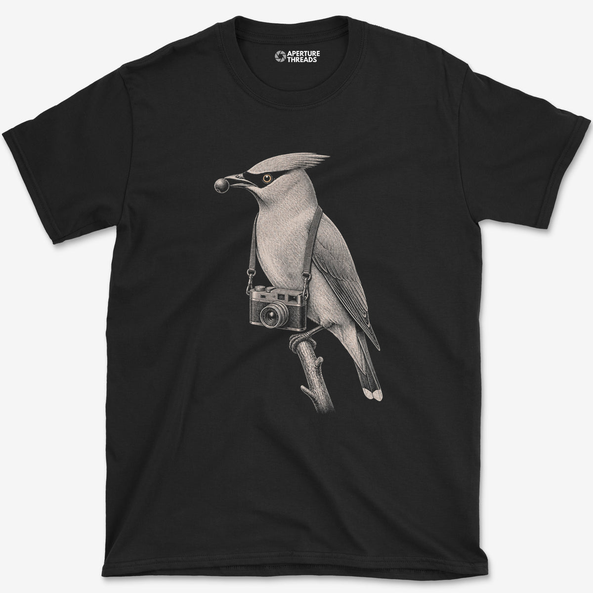 Rangefinder Waxwing T-Shirt — black