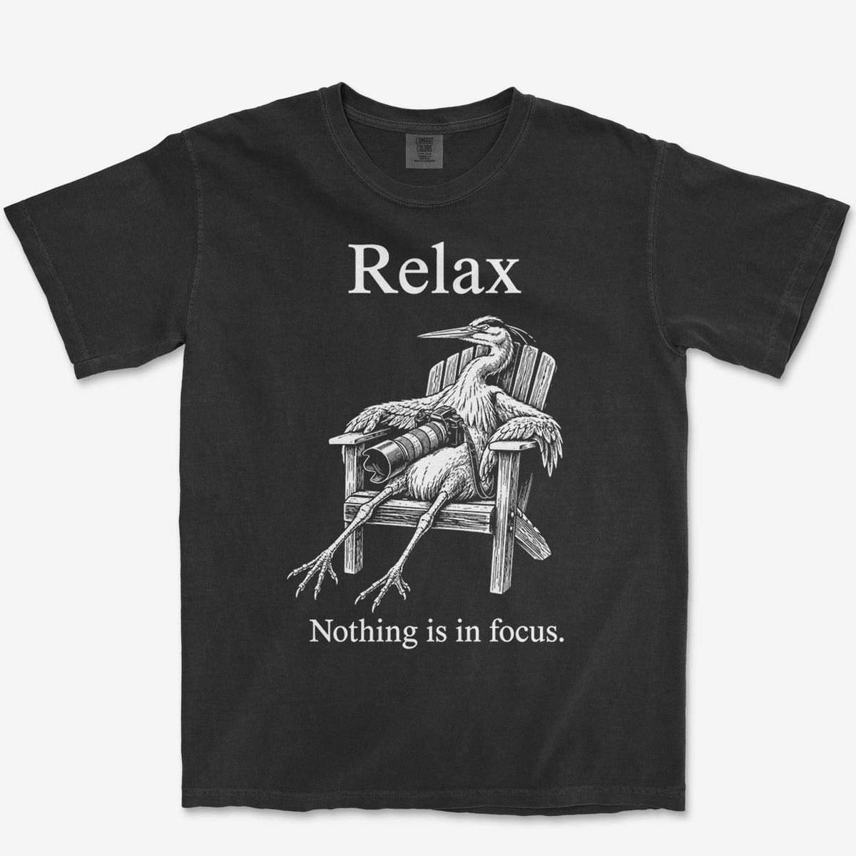 Relax Heron Tee — black
