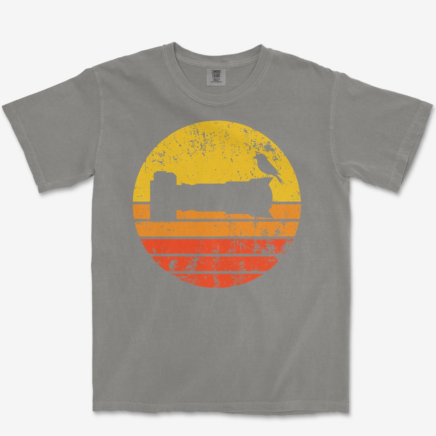 Sunset Bird Camera Heavyweight Tee