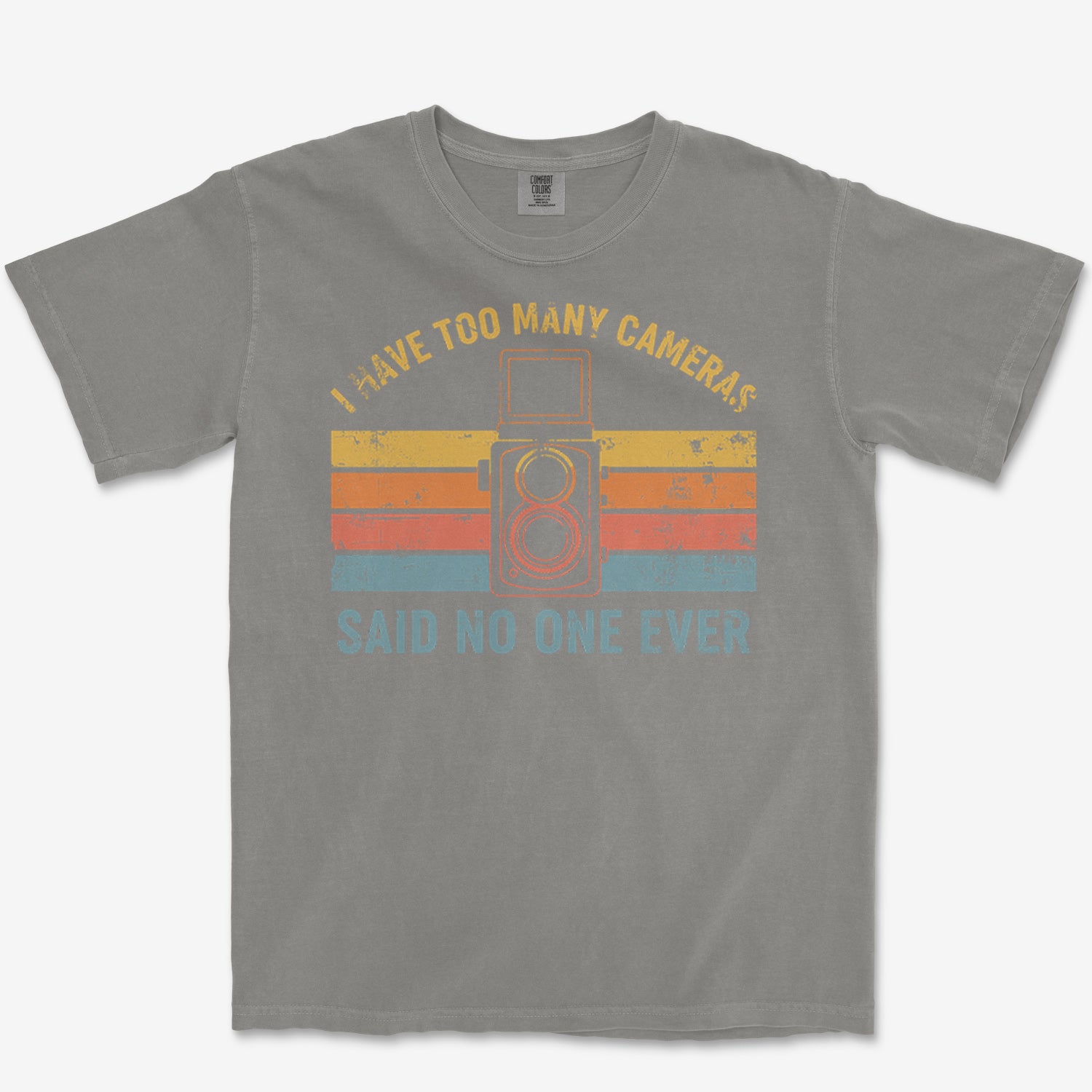 Too Many Cameras Heavyweight Tee