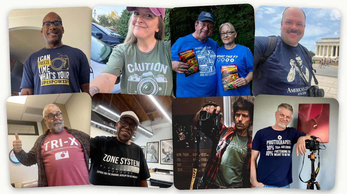 Aperture Threads customers wearing their shirts