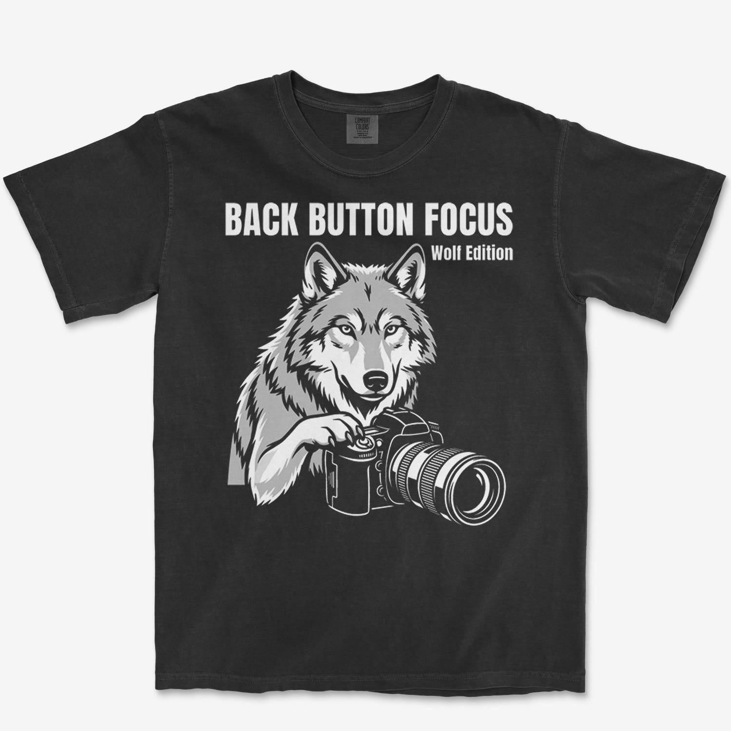 T-Shirt Black / S Back Button Focus Heavyweight Tee