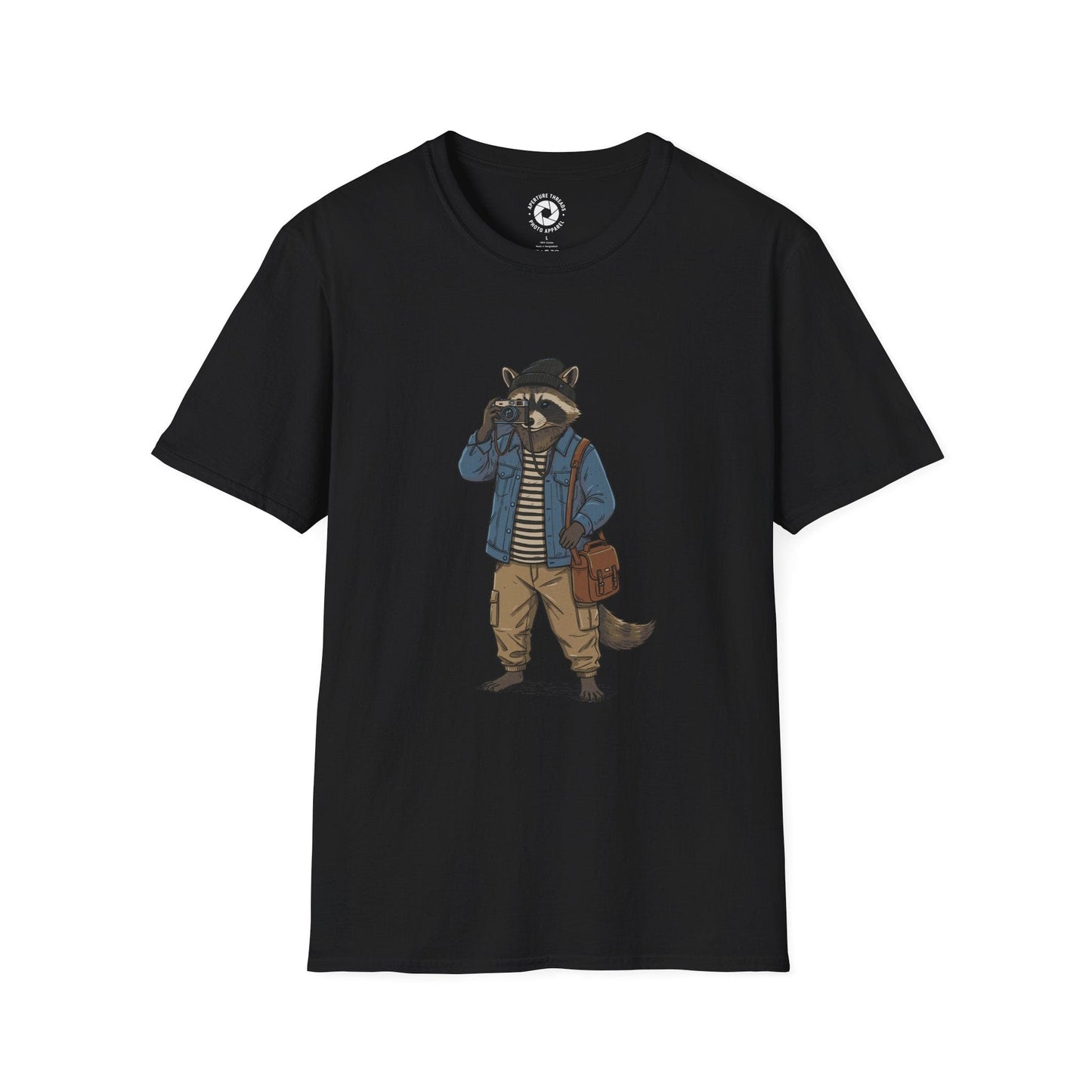 T-Shirt Black / S Racoon Photographer T-Shirt
