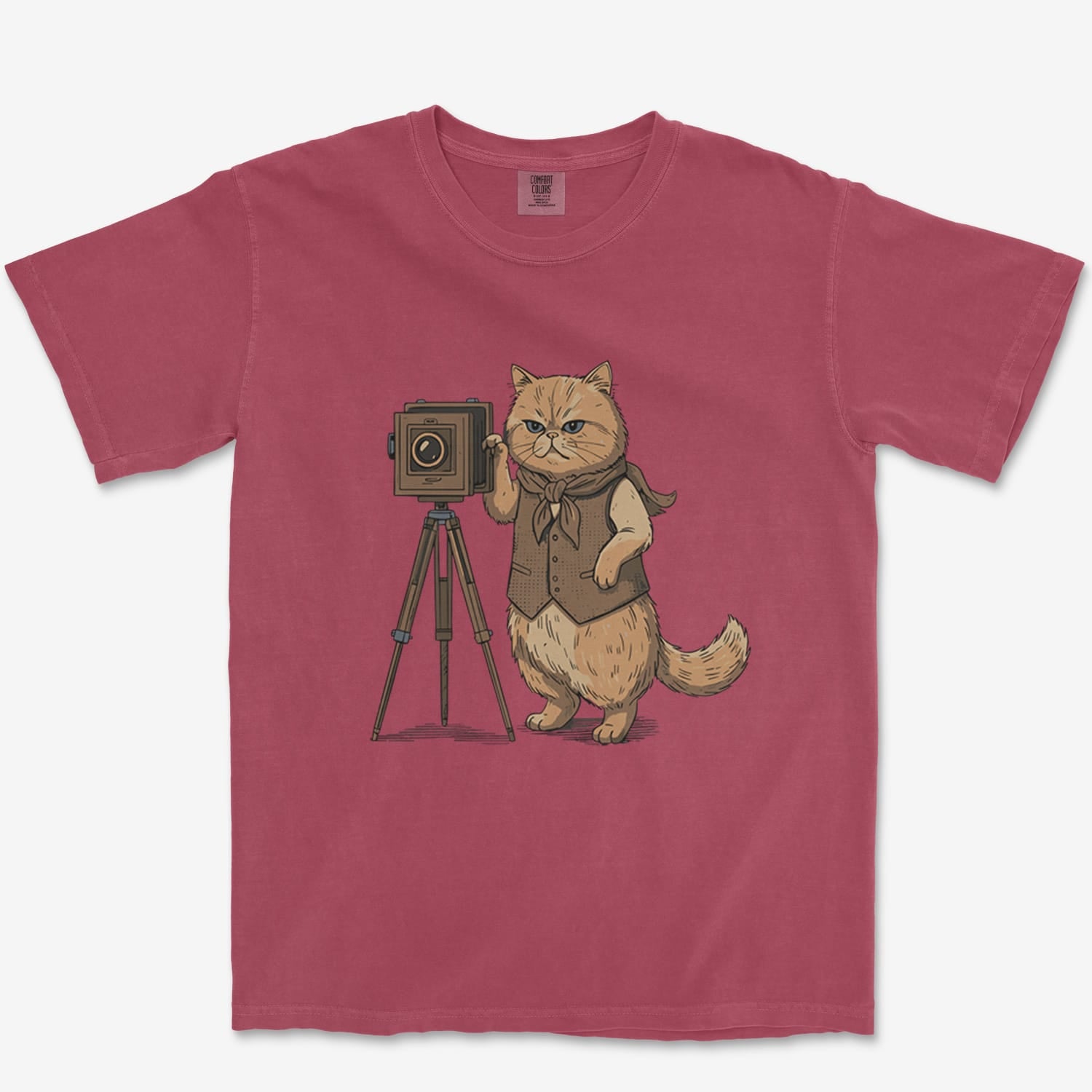 T-Shirt Brick / S Cat Photographer Heavyweight Tee