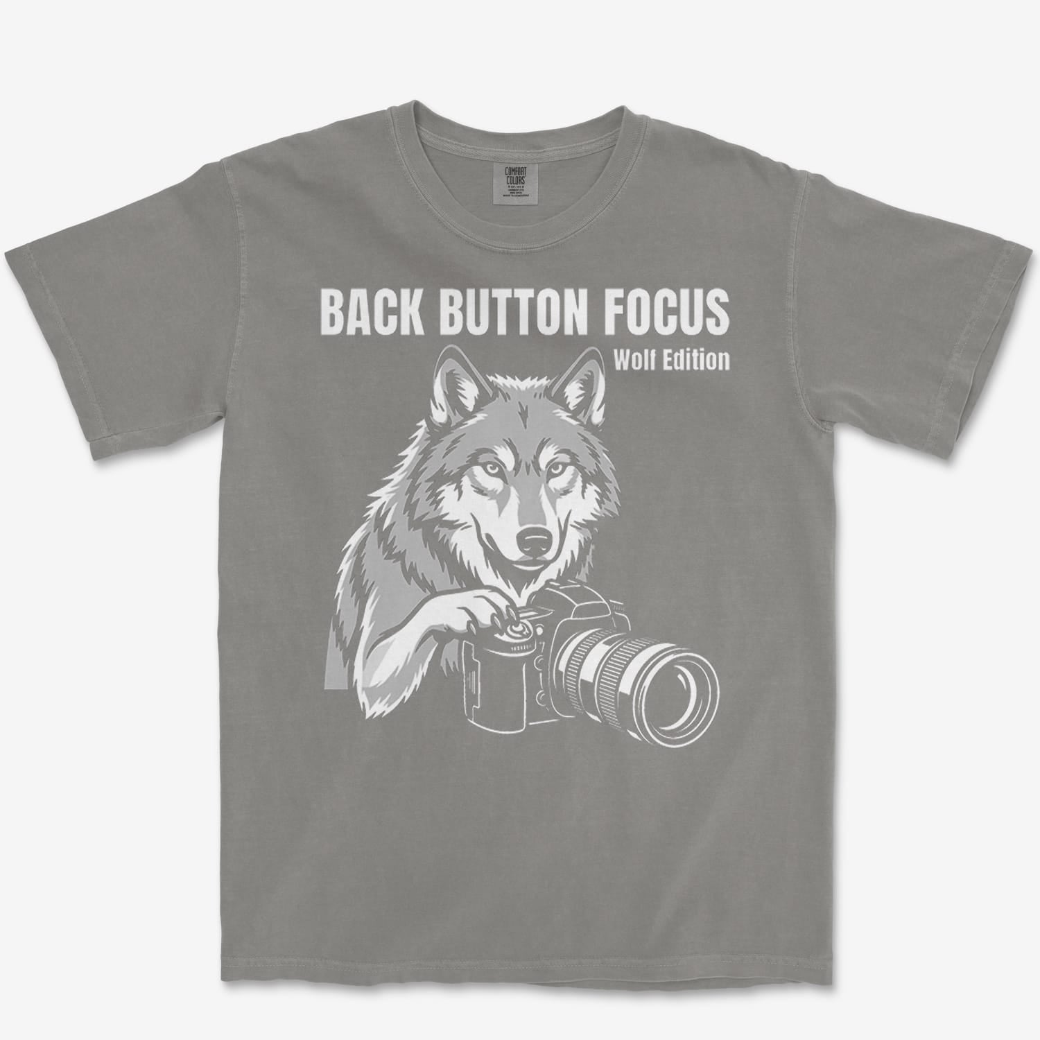 T-Shirt Grey / S Back Button Focus Heavyweight Tee