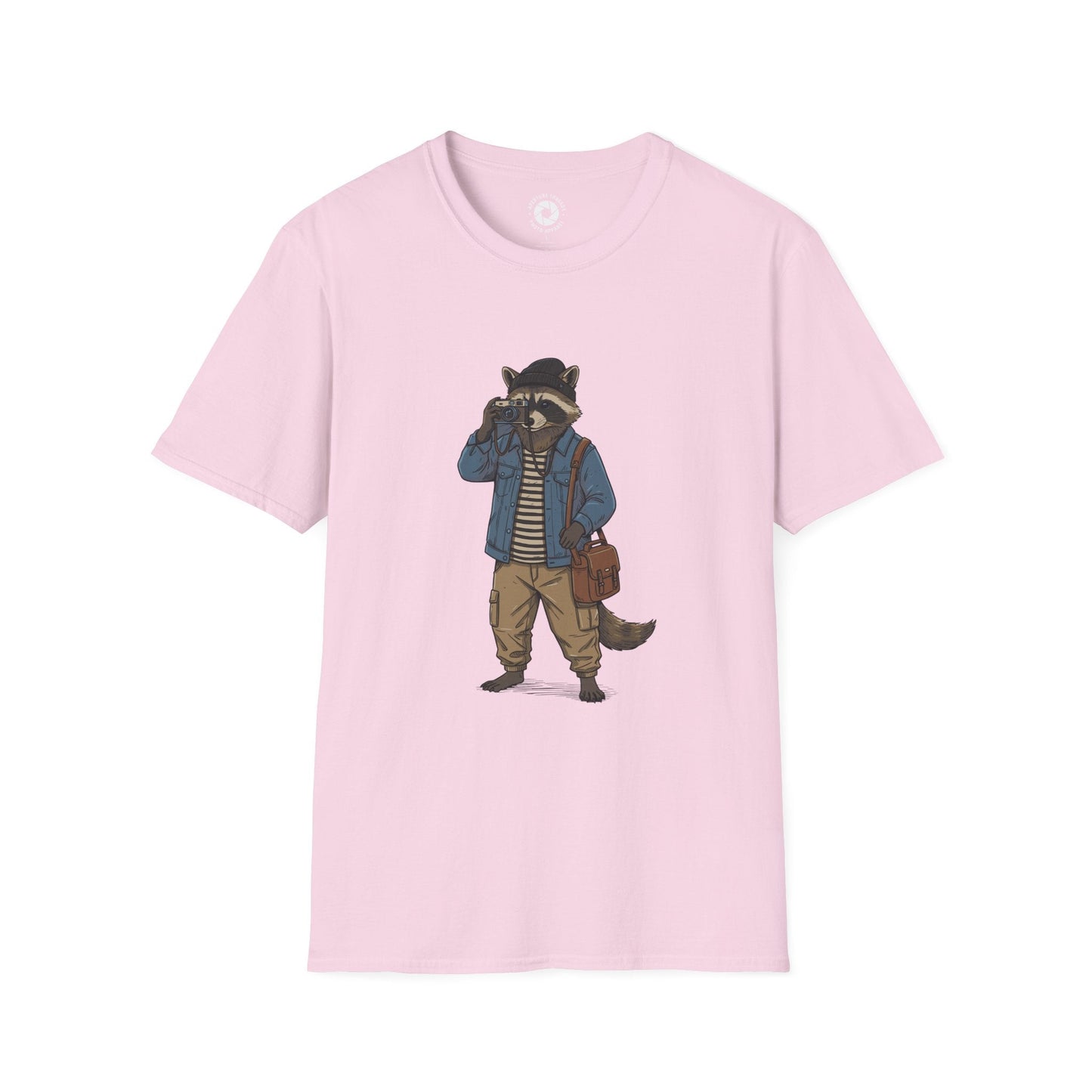 T-Shirt Light Pink / S Racoon Photographer T-Shirt