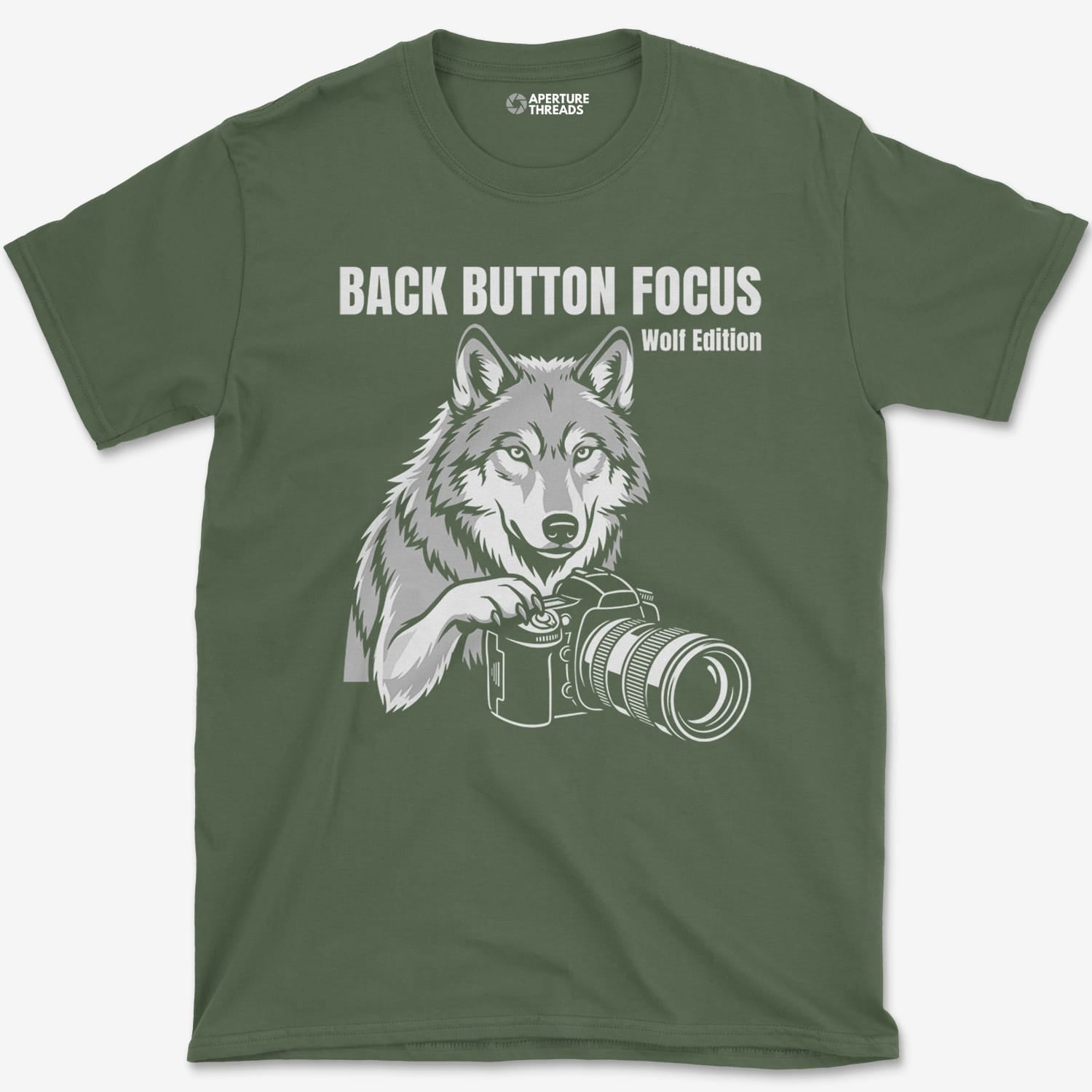 T-Shirt Military Green / S Back Button Focus T-Shirt