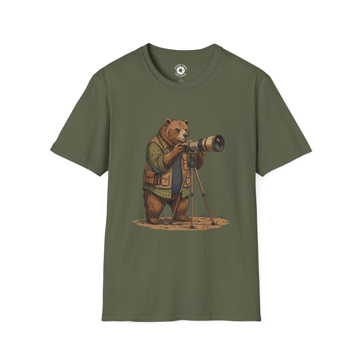 T-Shirt Military Green / S Bear Photographer T-Shirt