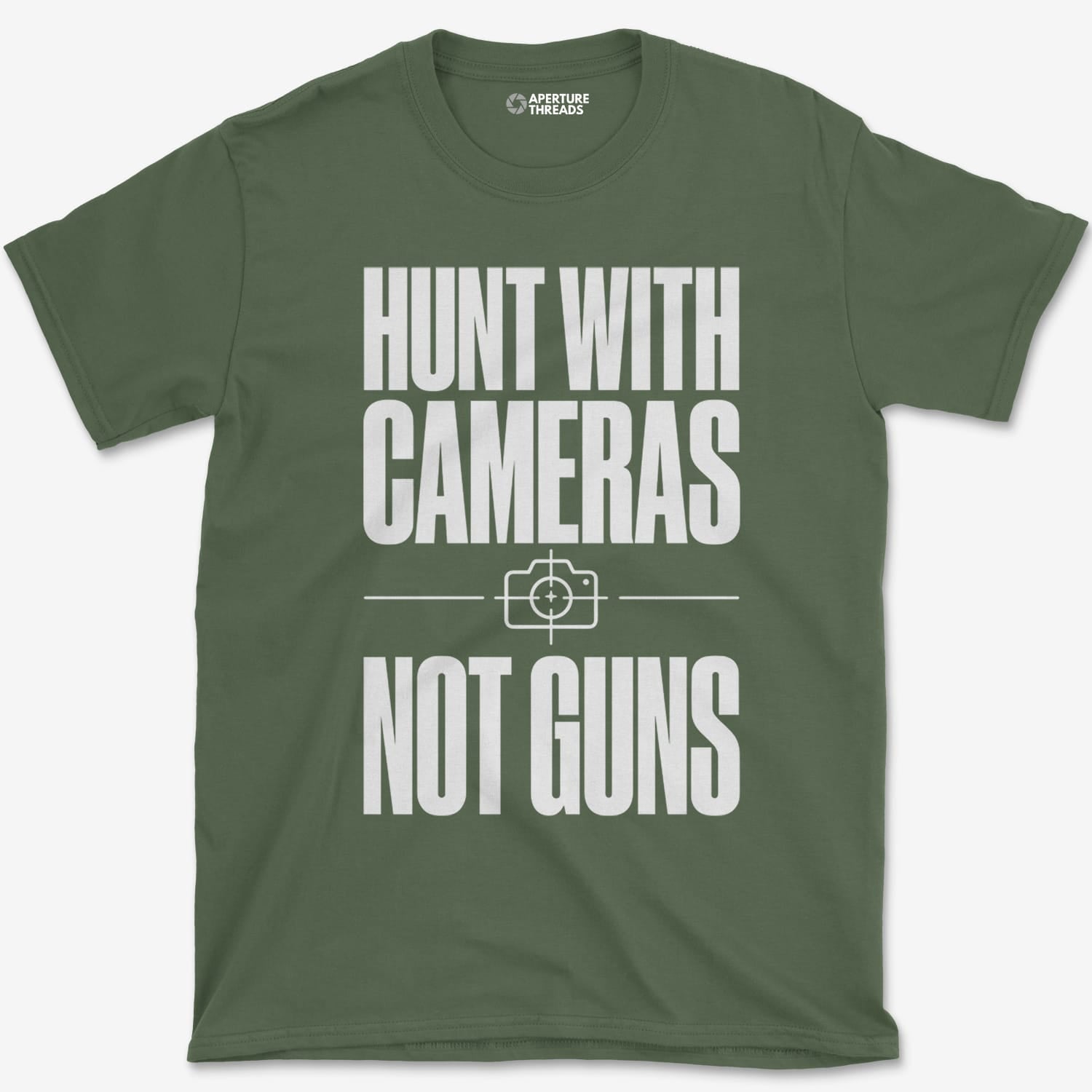 T-Shirt Military Green / S Cameras Not Guns - T-shirt