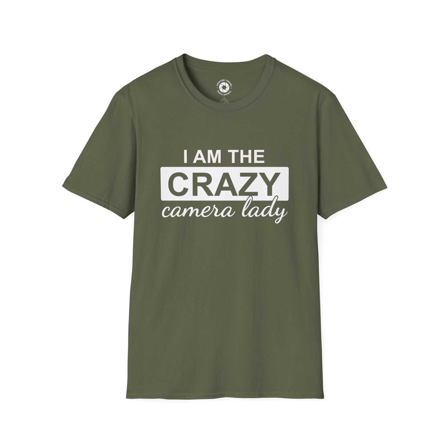 T-Shirt Military Green / S Crazy Camera Lady T-Shirt