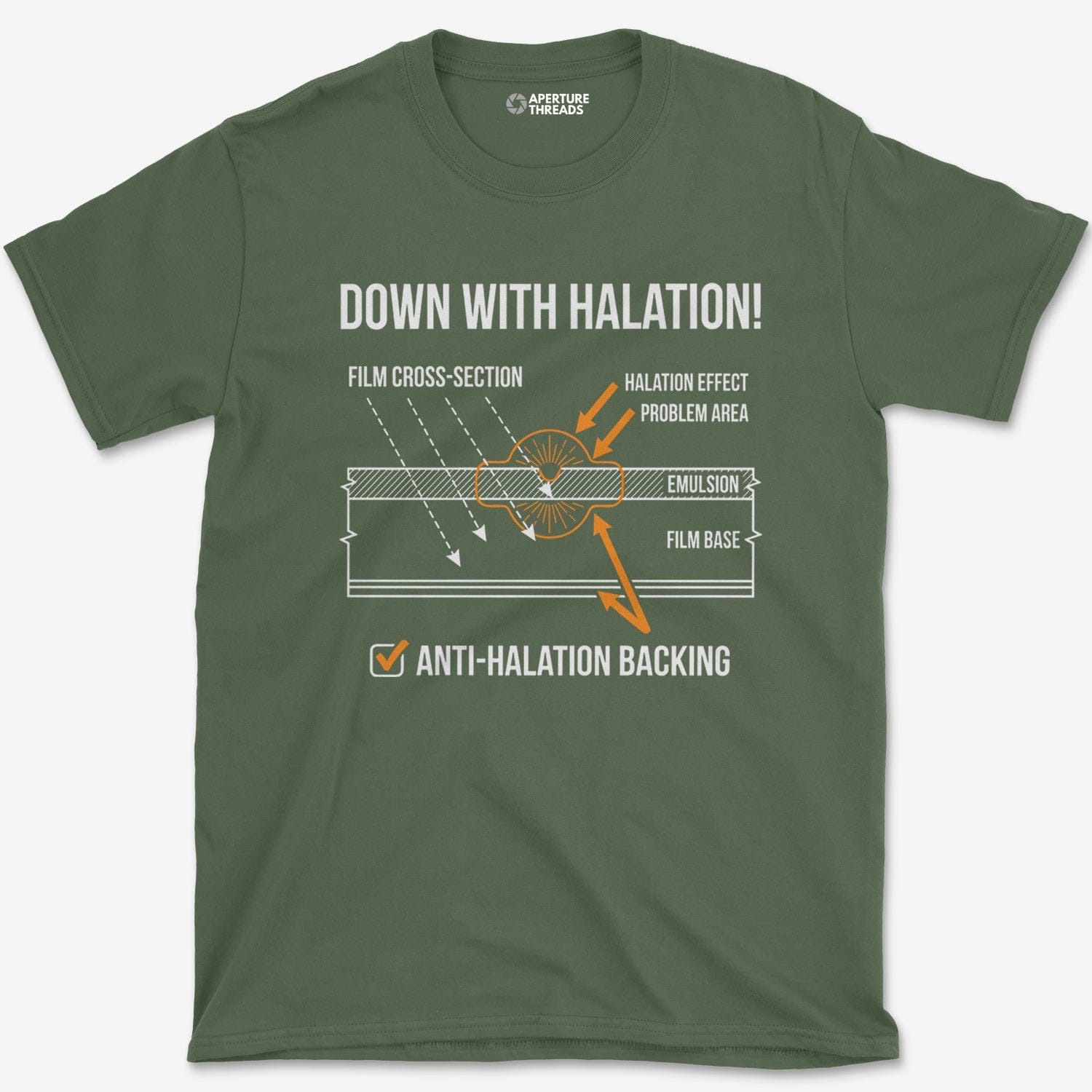 T-Shirt Military Green / S Down With Halation T-Shirt