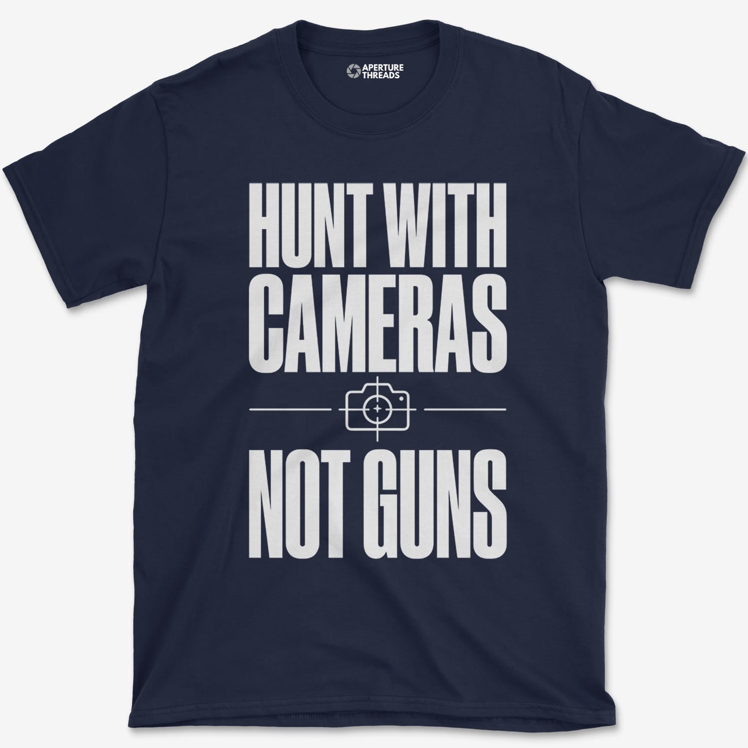 T-Shirt Navy / S Cameras Not Guns - T-shirt