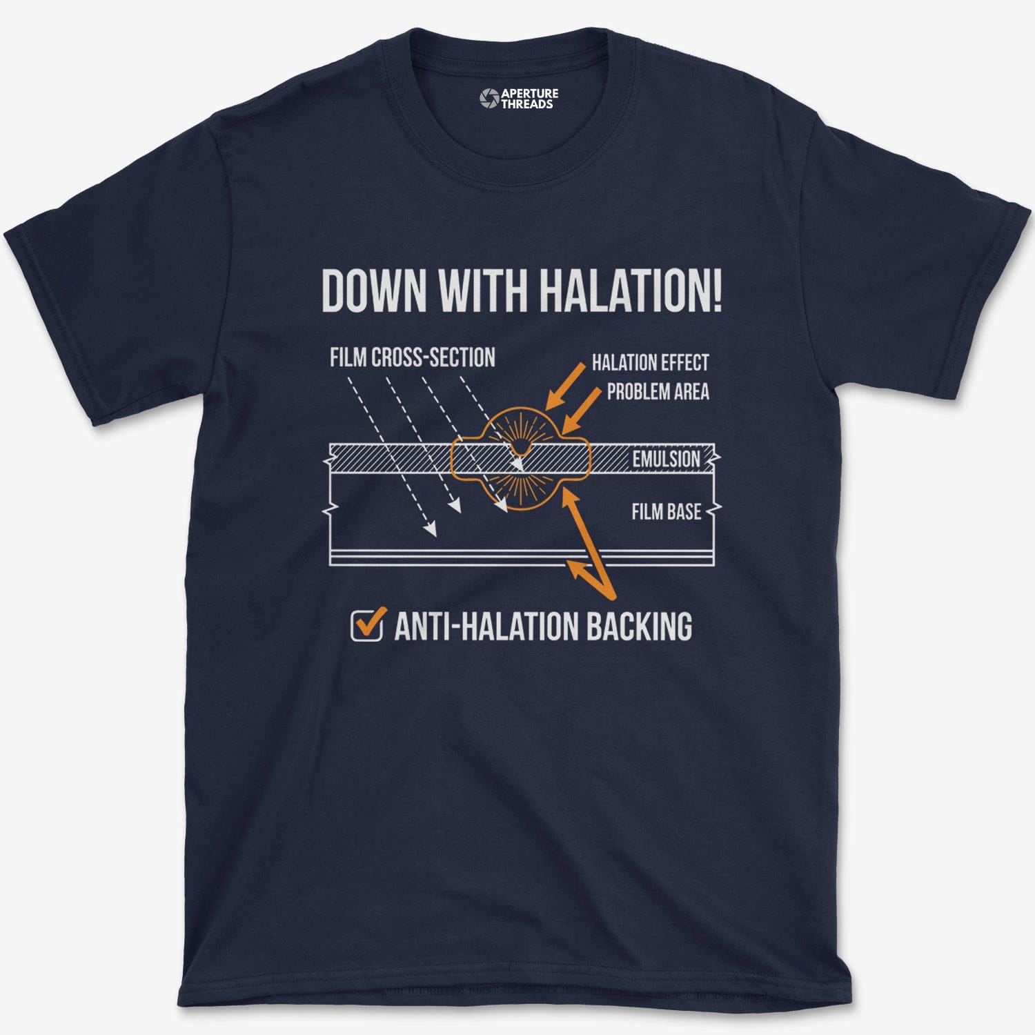 T-Shirt Navy / S Down With Halation T-Shirt