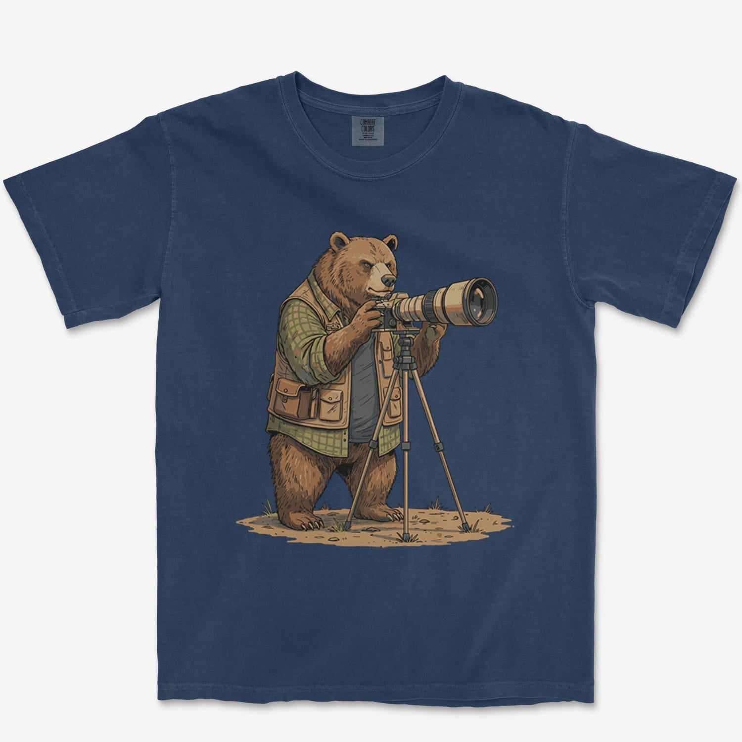 T-Shirt True Navy / S Bear Photographer Heavyweight Tee