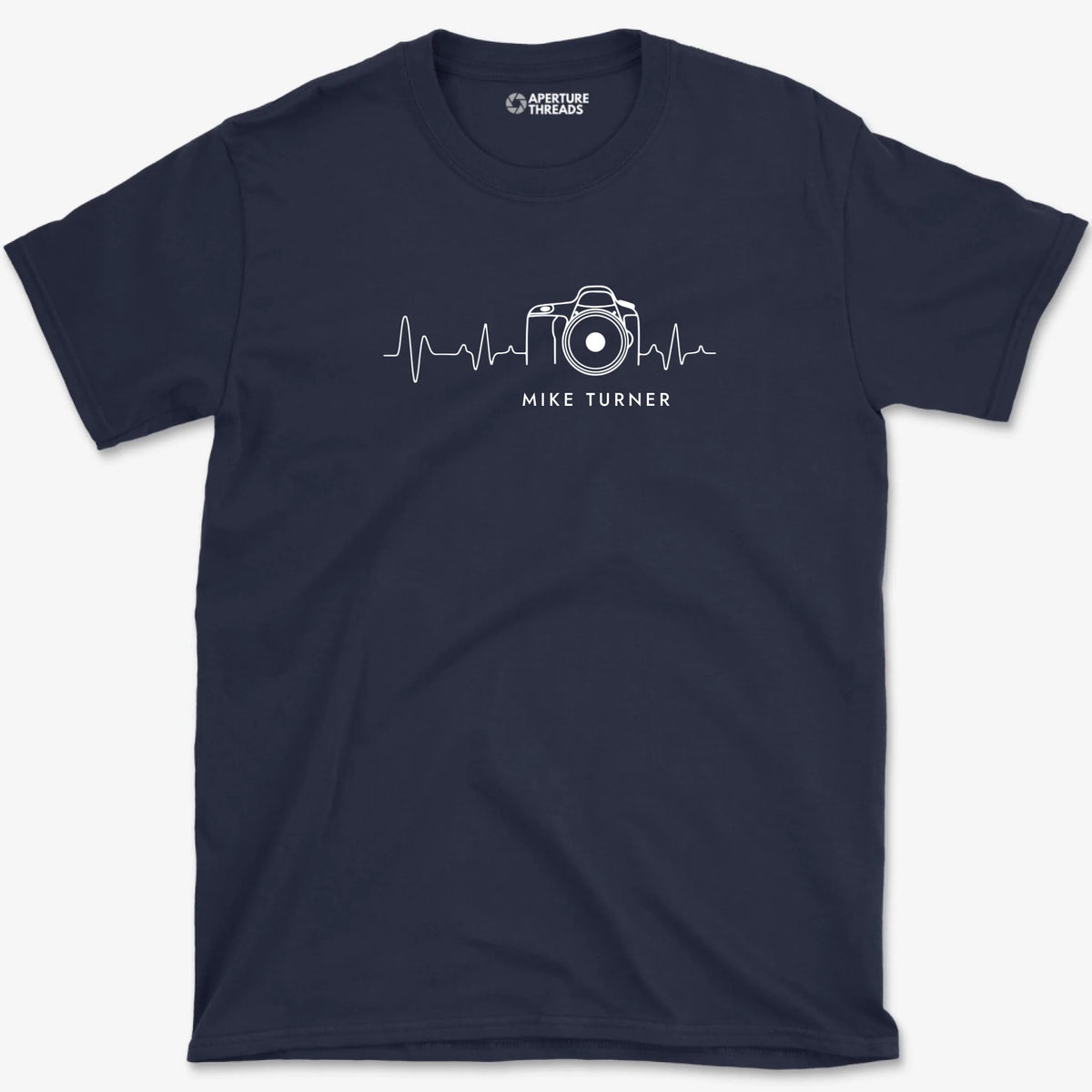 Heartbeat Modern Personalized Shirt - Navy