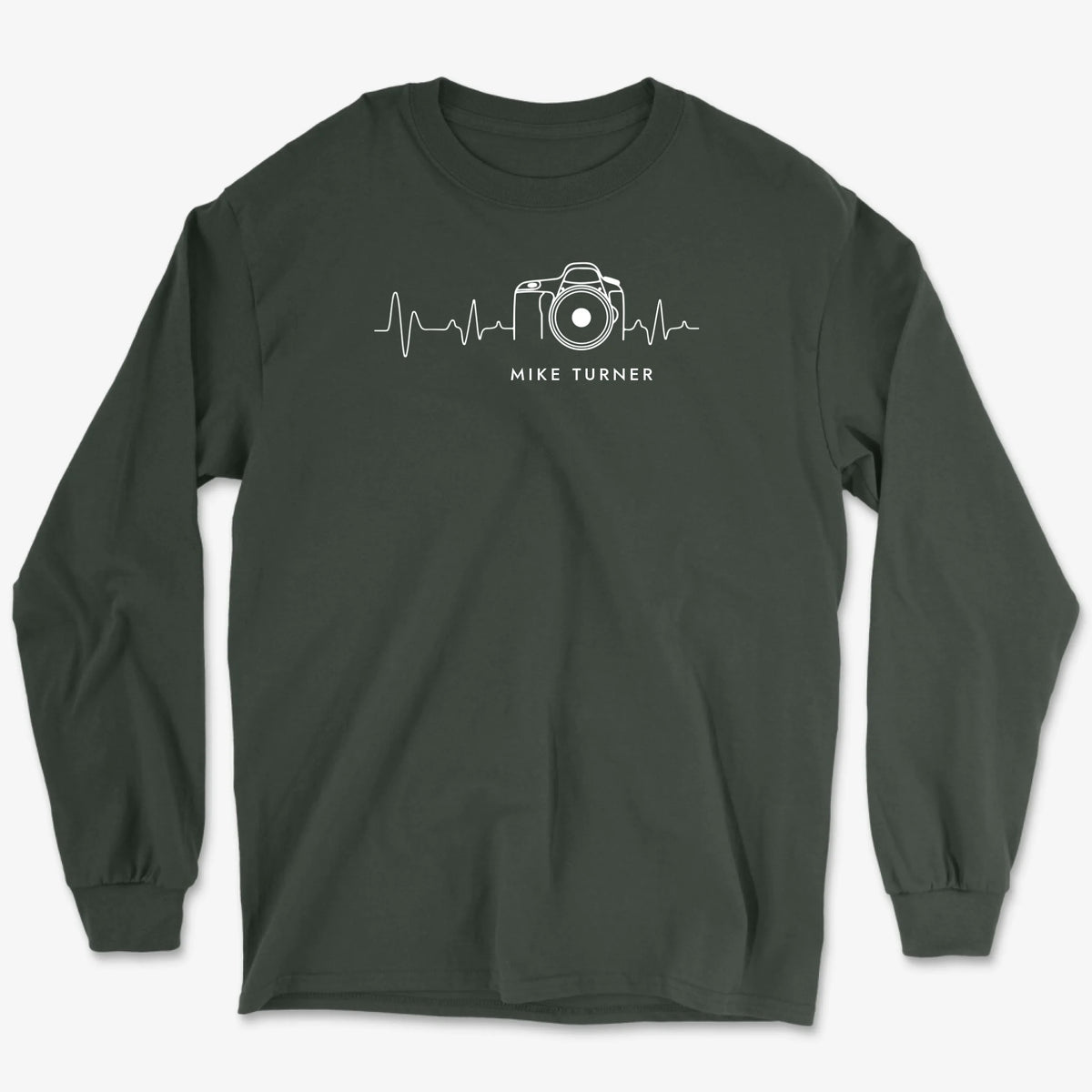 Custom Heartbeat Long Sleeve - Forest Green