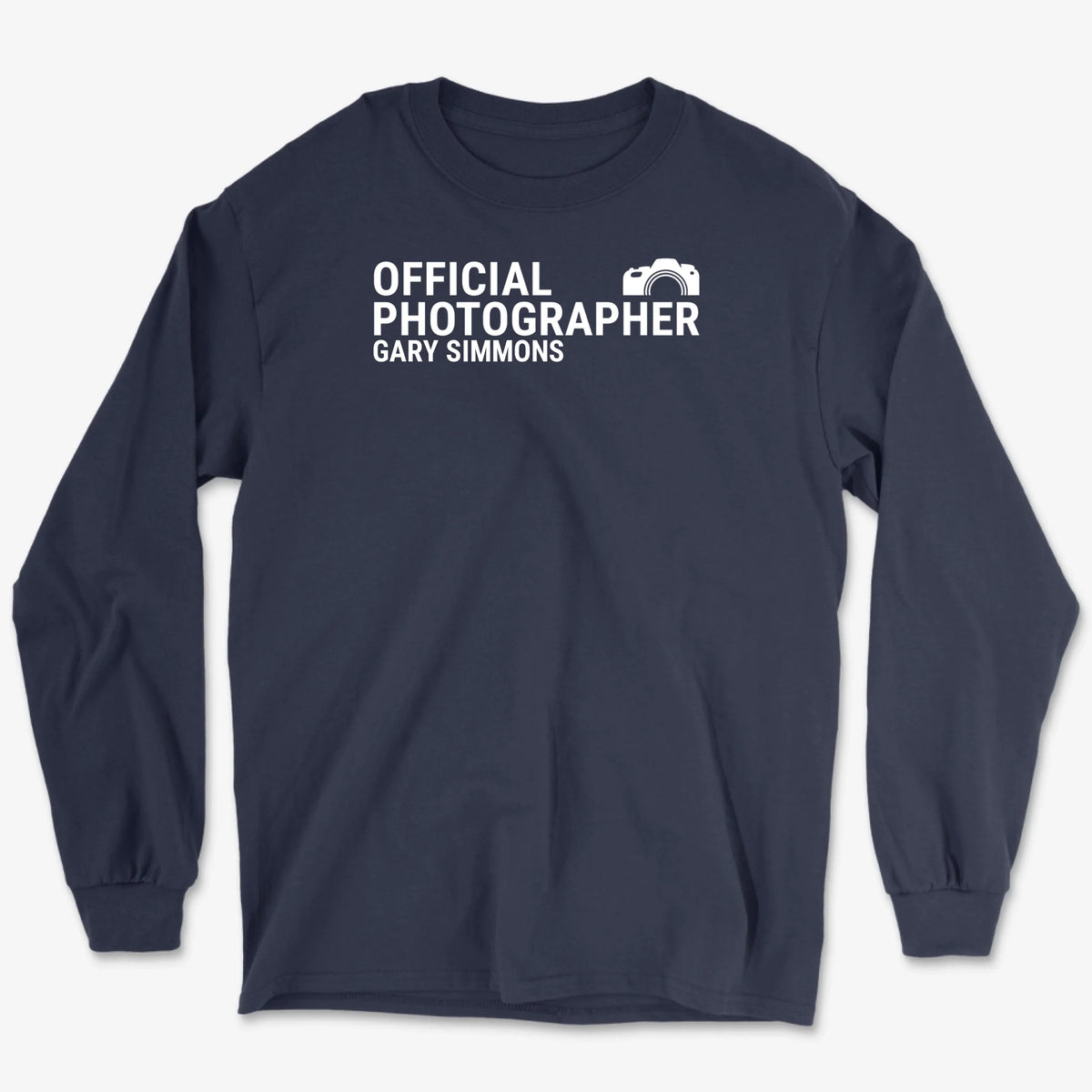 Custom Official Photographer Long Sleeve - Navy