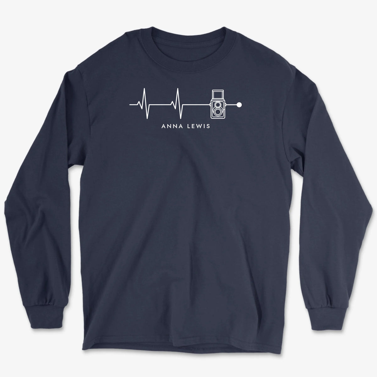 Custom Heartbeat Classic Long Sleeve - Navy