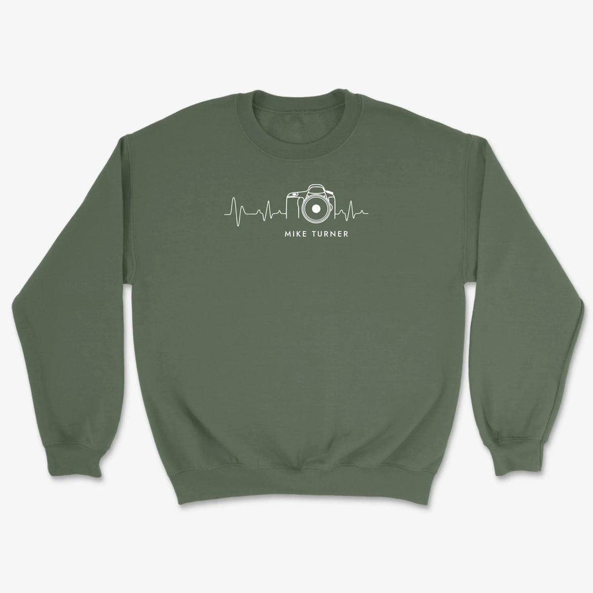 Custom Heartbeat Sweatshirt - Military Green