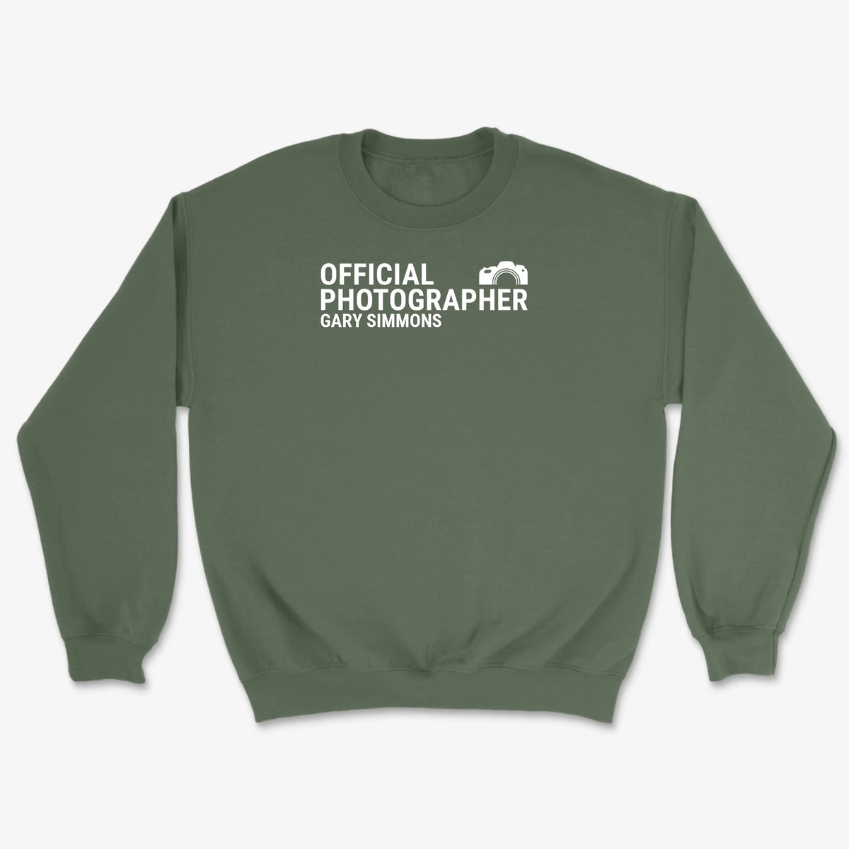 Custom Official Photographer Sweatshirt - Military Green