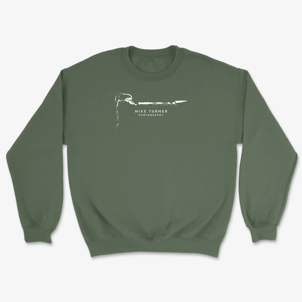 Custom Camera Silhouette Sweatshirt - Military Green