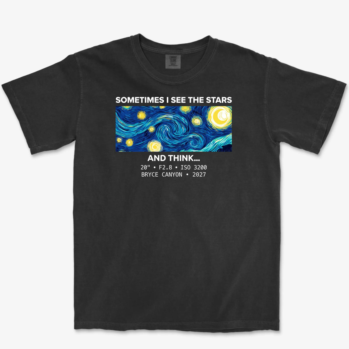 Custom See The Stars Heavyweight Tee - Black